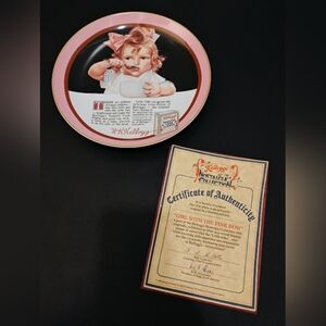 Vintage 1988 Kellogg's Girl With Pink Bow Collection Nostalgia Plate